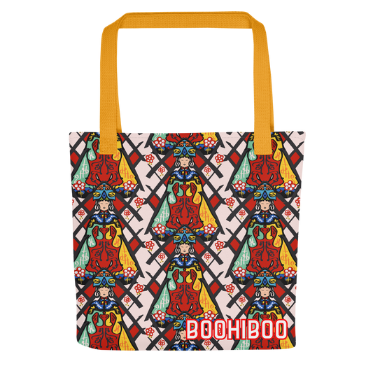 Echoes of Dynasties | Keeper of the Divine Grid Tote Bag | All-Over Print | Unisex